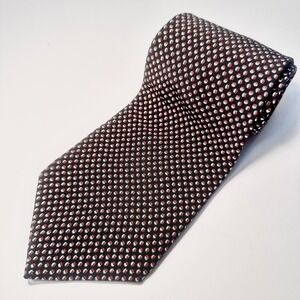 Polo Ralph Lauren Silk Black with Red and White Neck Tie USA Length 55" Width 4"